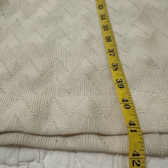 Vintage 70”s Tanglewood Cream Chevron woven Secretary Dress - Picture 9 of 9